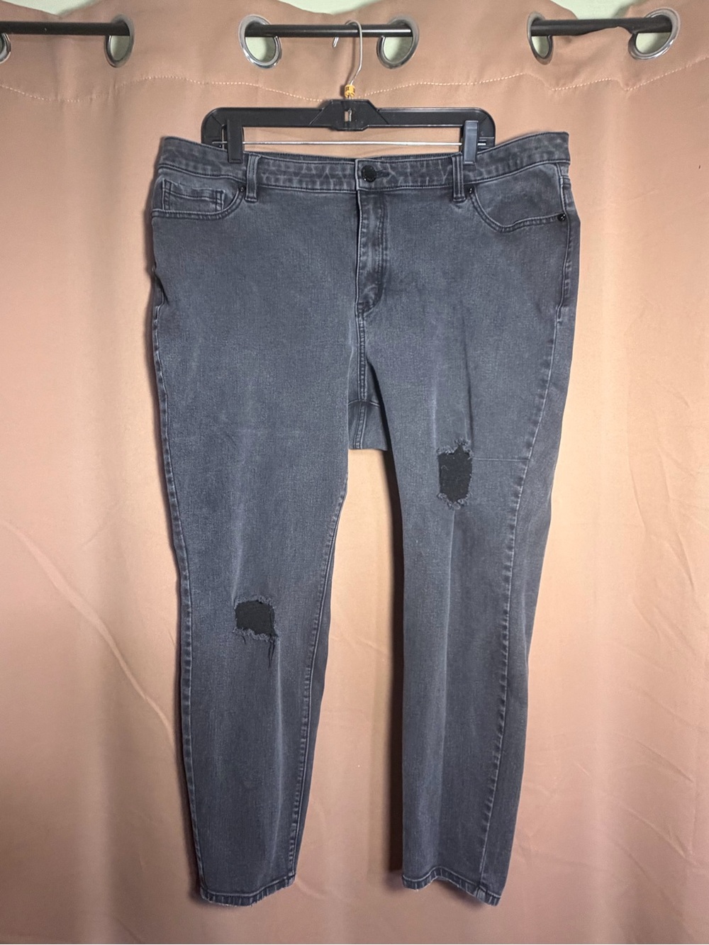 Lane Bryant Women's Skinny Ripped Charcoal Jeans